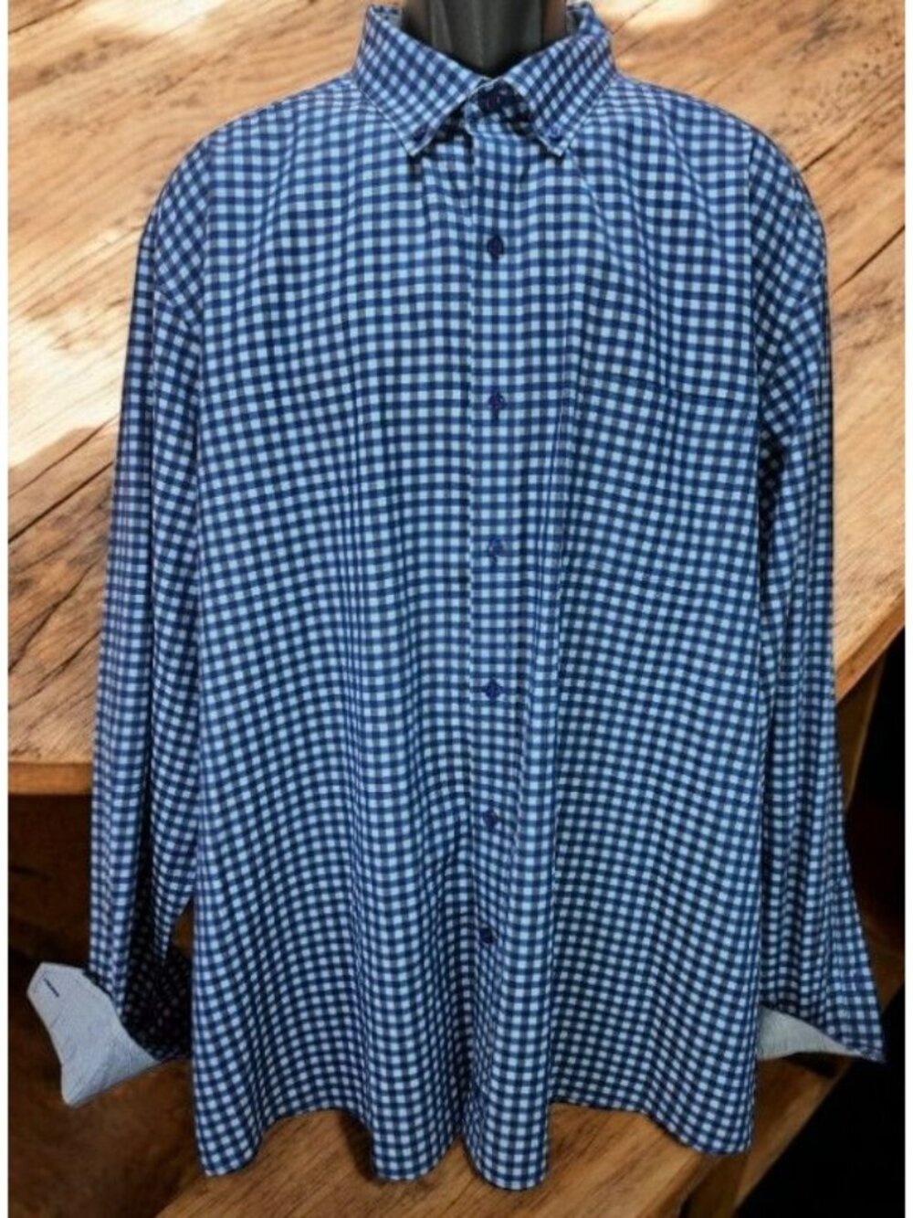 Johnston & Murphy Blue Check Button-Down Shirt Size 3XL